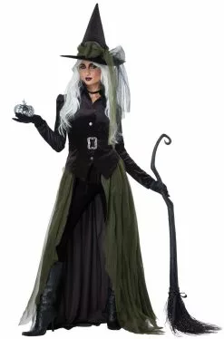 Gothic Witch 2 In 1 Womens Halloween Costume -Men's Costumes Sales 01428 witch costume