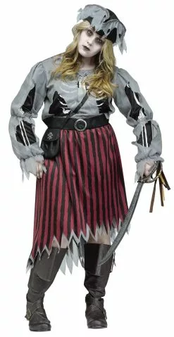 Zombie Pirate Halloween Plus Womens Costume