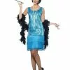 Flirty Flapper Blue 1920s Womens Costume