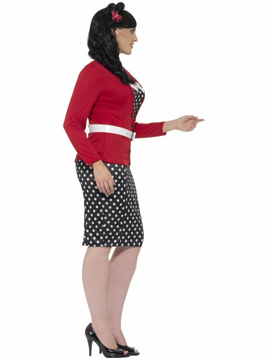 Curves 50's Pin Up Plus Womens Costume 4 Curves 50's Pin Up Plus Womens Costume - Image 2
