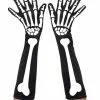 Black Skeleton Bone Halloween Gloves -Men's Costumes Sales 28416 skeleton gloves
