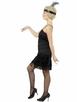 Black Fringe Flapper 1920s Womens Costume
