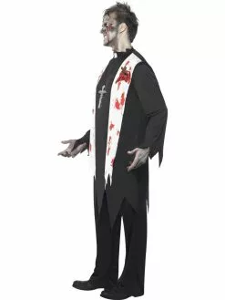 Zombie Priest Halloween Mens Costume