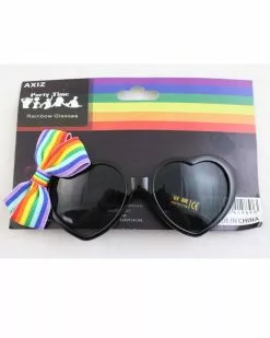 Heart Shape Glasses With Rainbow Bow