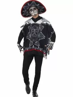 Day Of Dead Mexican Bandit Poncho Costume -Men's Costumes Sales 41587