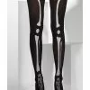 Skeleton Print Opaque Tights
