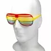 Mardi Gras Rainbow Slatted Glasses