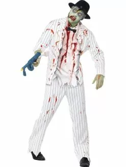 White Gangster Zombie Halloween Mens Costume -Men's Costumes Sales 43042