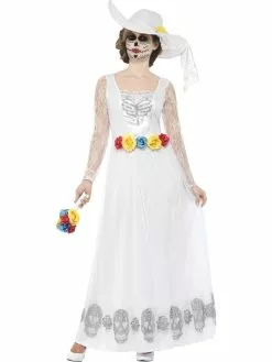 White Day Of Dead Skeleton Bride Womens Costume -Men's Costumes Sales 44657