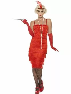 Long Red Flapper Gatsby Womens Costume 7 Long Red Flapper Gatsby Womens Costume -Men's Costumes Sales 45501