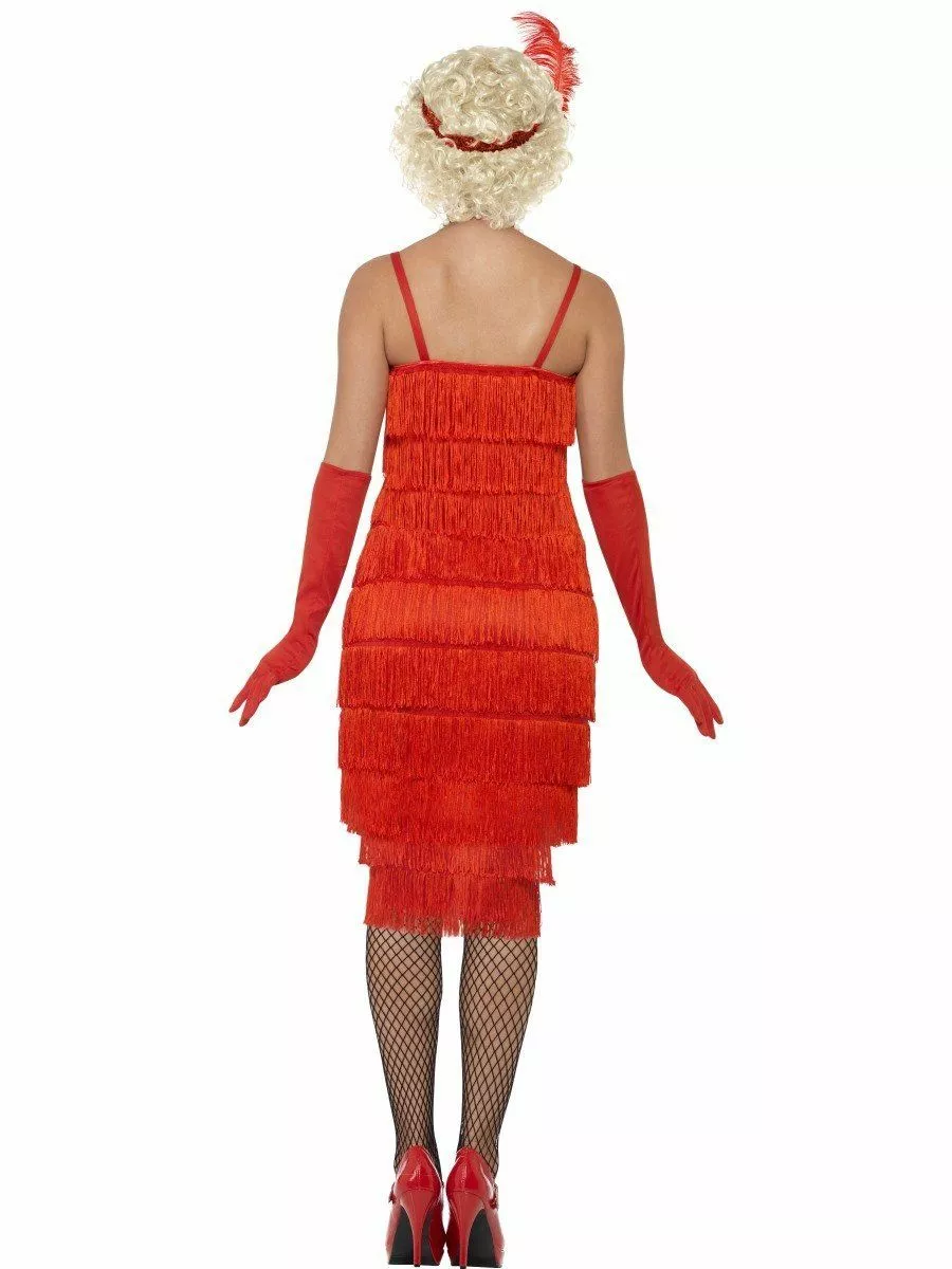 Long Red Flapper Gatsby Womens Costume 4 Long Red Flapper Gatsby Womens Costume - Image 2