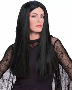 Black Long Morticia Womens Wig