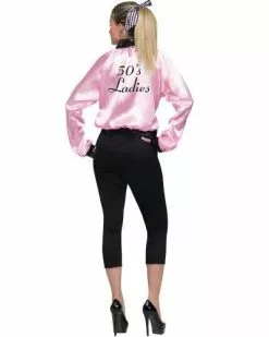 50's Satin Ladies Womens Costume 10 50's Satin Ladies Womens Costume -Men's Costumes Sales 50s pink ladies womens jacket costume back