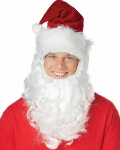 Santa Hat With Attached Beard