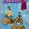 Gold Coin Costume Earrings