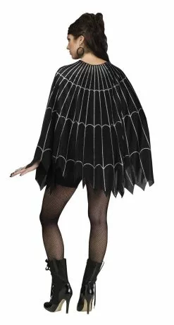 Spiderweb Poncho Womens Costume