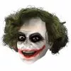 The Joker Dark Knight Batman 3/4 Vinyl Mask With Hair -Men's Costumes Sales Batman The Dark Knight Rises 34 Vinyl Adult Mask 1