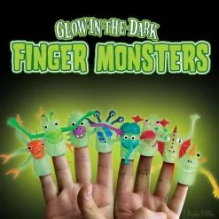 Archie McPhee – Glow In The Dark 5 Monster Finger Puppets -Men's Costumes Sales am 12694 2