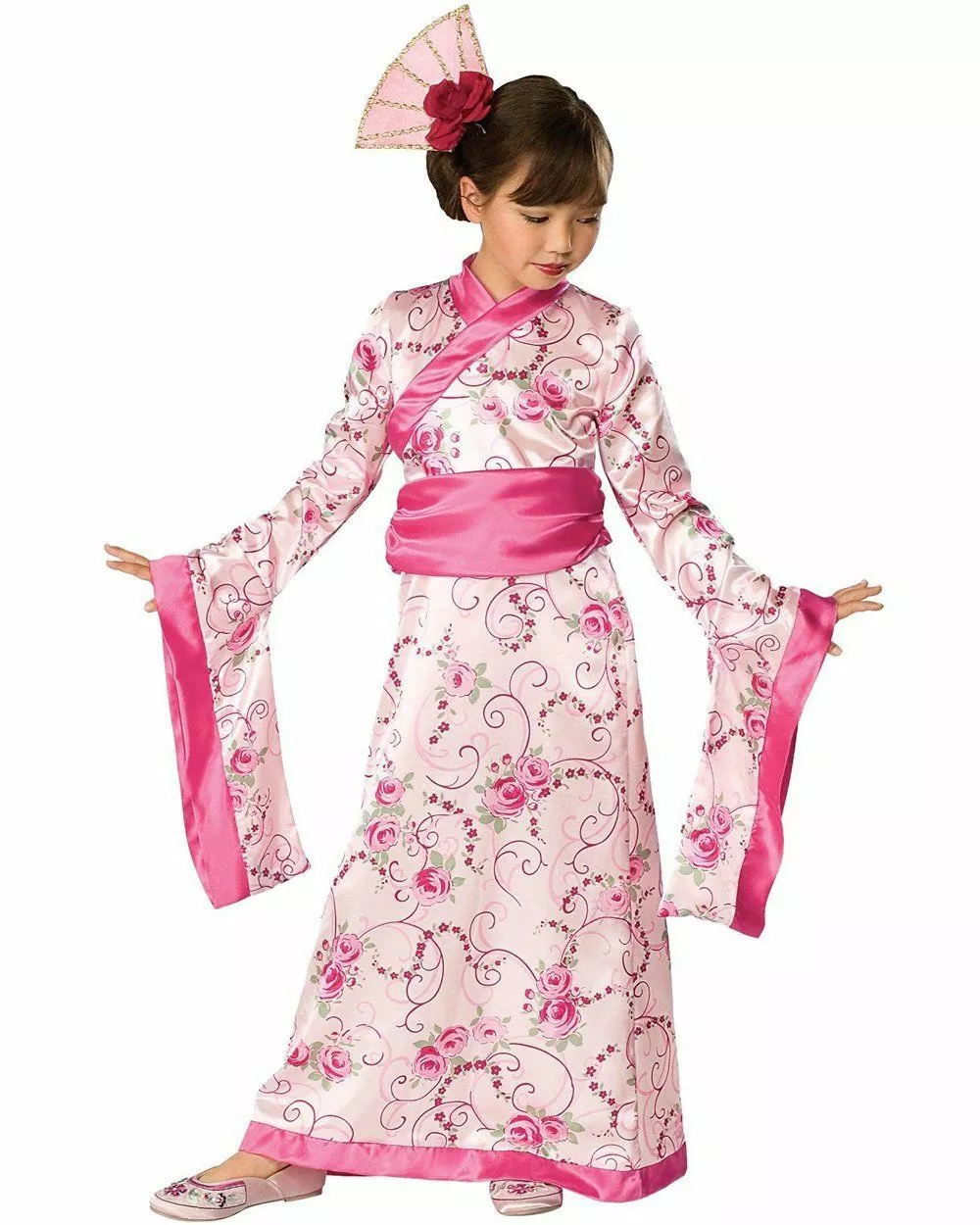 Asian Princess Kimono Girls Costume 4 Asian Princess Kimono Girls Costume - Image 2