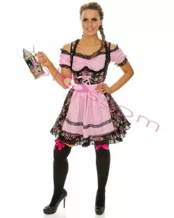 Black Pretty Floral Beer Oktoberfest Womens Costume