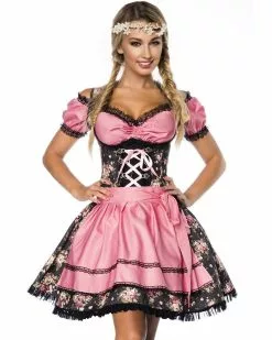 Black Pretty Floral Beer Oktoberfest Womens Costume 9 Black Pretty Floral Beer Oktoberfest Womens Costume -Men's Costumes Sales black pink floral oktoberfest womens costume