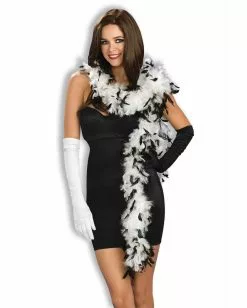 Black White Feather Boa