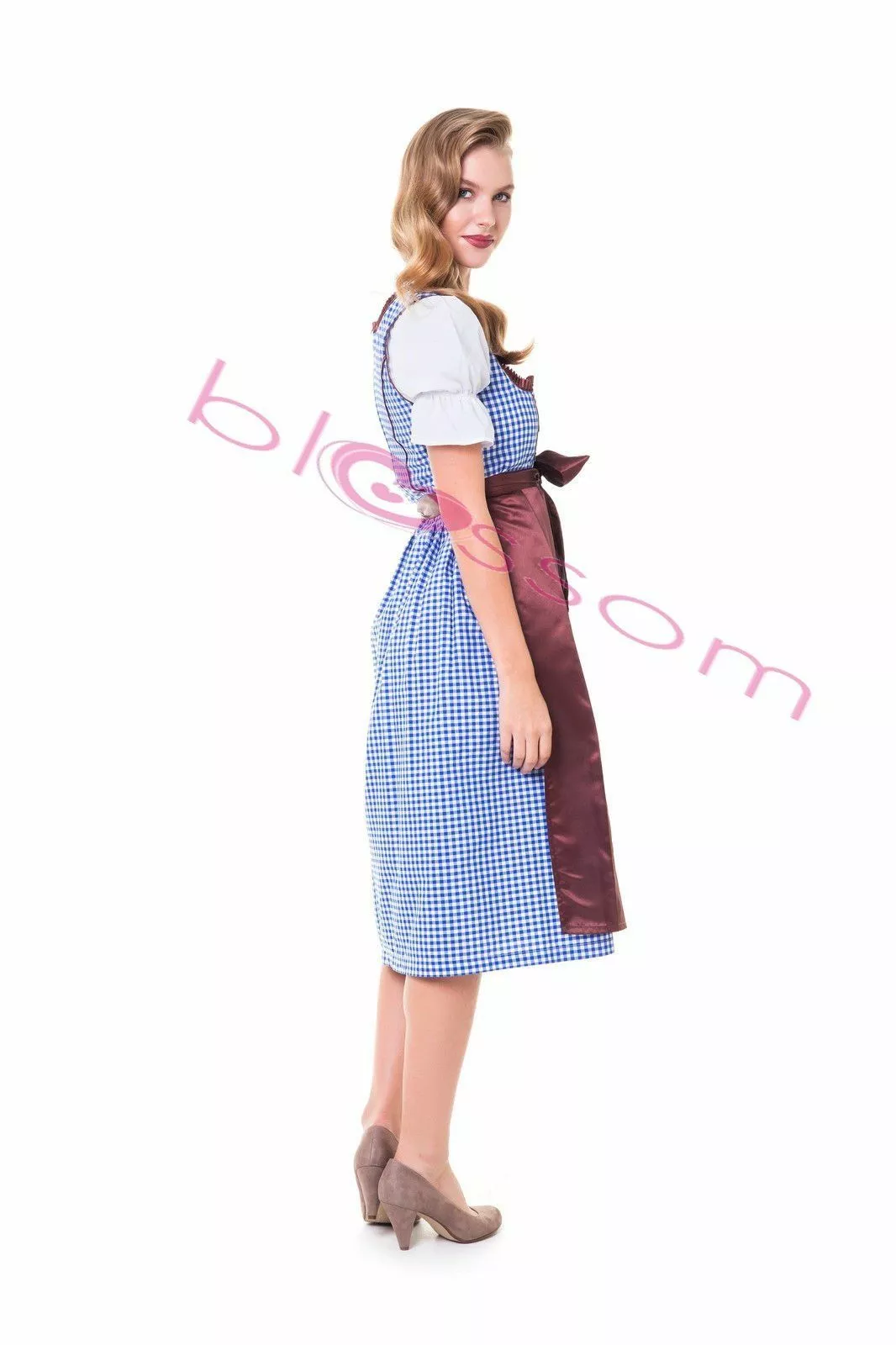 Brown Blue Midi Beer Oktoberfest Womens Costume 4 Brown Blue Midi Beer Oktoberfest Womens Costume - Image 2