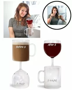 BigMouth Before & After 5 Coffee & Wine Glass