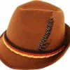 Complete Brown Suede Lederhosen Oktoberfest Mens Costume -Men's Costumes Sales brown hat 002 2 1 1