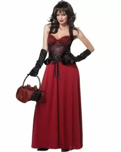 Dark Red Little Riding Hood Gothic Womens Costume -Men's Costumes Sales dark red riding hood womens costume 01 1