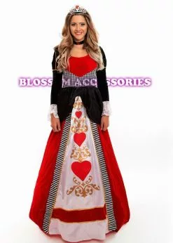 Deluxe Queen Of Hearts Dress Womens Costume -Men's Costumes Sales deluxe queen of hearts gown costume