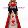 Deluxe Queen Of Hearts Dress Womens Costume 2 Deluxe Queen Of Hearts Dress Womens Costume -Men's Costumes Sales deluxe queen of hearts gown costume 1