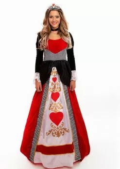 Deluxe Queen Of Hearts Dress Womens Costume -Men's Costumes Sales deluxe queen of hearts gown costume 2