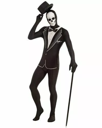 Tuxedo Skull Zentai Skin Suit Mens Costume 4 Tuxedo Skull Zentai Skin Suit Mens Costume - Image 2