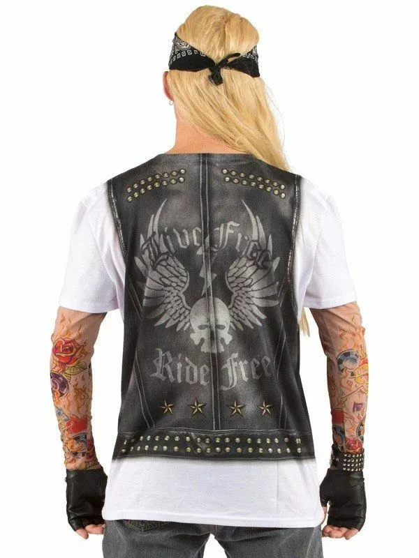 Faux Real Biker Tattoo Long Sleeve Top 4 Faux Real Biker Tattoo Long Sleeve Top - Image 2