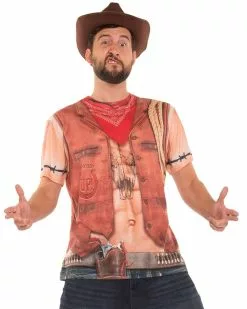 Faux Real Cowboy T-Shirt -Men's Costumes Sales f138782 1 1