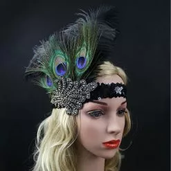 Peacock Gatsby Flapper Headband -Men's Costumes Sales gatsby headband peacock 01