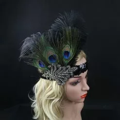 Peacock Gatsby Flapper Headband -Men's Costumes Sales gatsby headband peacock 04