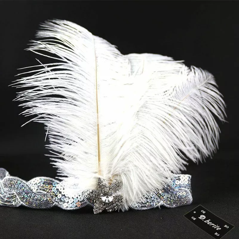 Silver Sequins 1920s Flapper Headpiece 6 Silver Sequins 1920s Flapper Headpiece - Image 4