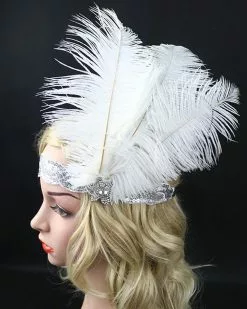 Silver Sequins 1920s Flapper Headpiece 8 Silver Sequins 1920s Flapper Headpiece -Men's Costumes Sales gatsby headband silver 03