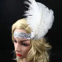 Silver Sequins 1920s Flapper Headpiece 9 Silver Sequins 1920s Flapper Headpiece -Men's Costumes Sales gatsby headband silver 2