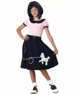 1950s Hop With Poodle Skirt Girls Costume
