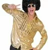 Saturday Night Fever Gold Shirt Mens Costume -Men's Costumes Sales gold saturday night men costume