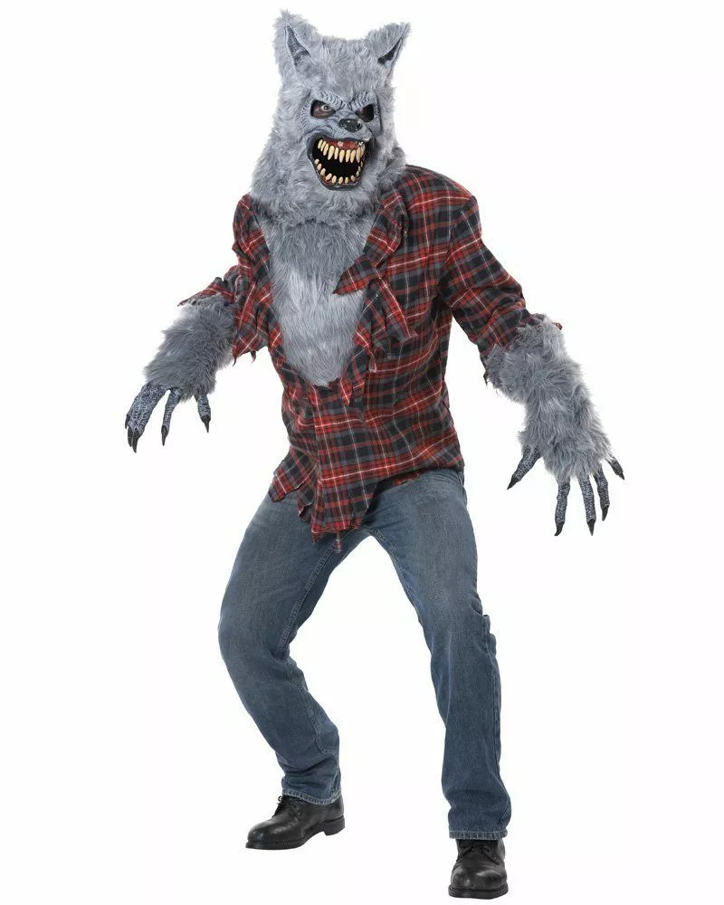 Grey Lycan Werewolf Mens Costume + Ani-Motion Mask 7 Grey Lycan Werewolf Mens Costume + Ani-Motion Mask - Image 5