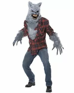 Grey Lycan Werewolf Mens Costume + Ani-Motion Mask 9 Grey Lycan Werewolf Mens Costume + Ani-Motion Mask -Men's Costumes Sales grey lycan costume 1