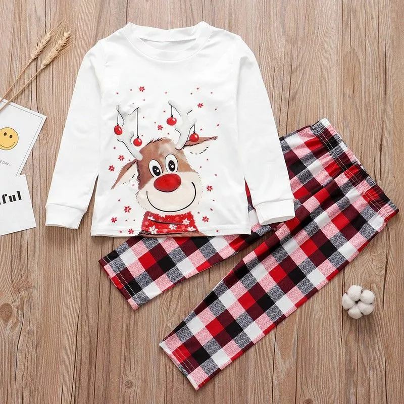 White Reindeer Christmas Family Pyjamas Set 10 White Reindeer Christmas Family Pyjamas Set - Image 8