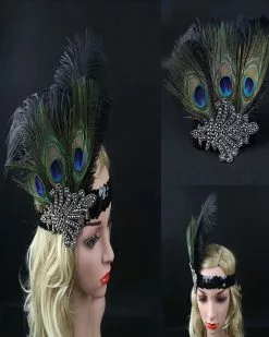 Peacock Gatsby Flapper Headband -Men's Costumes Sales ha5184