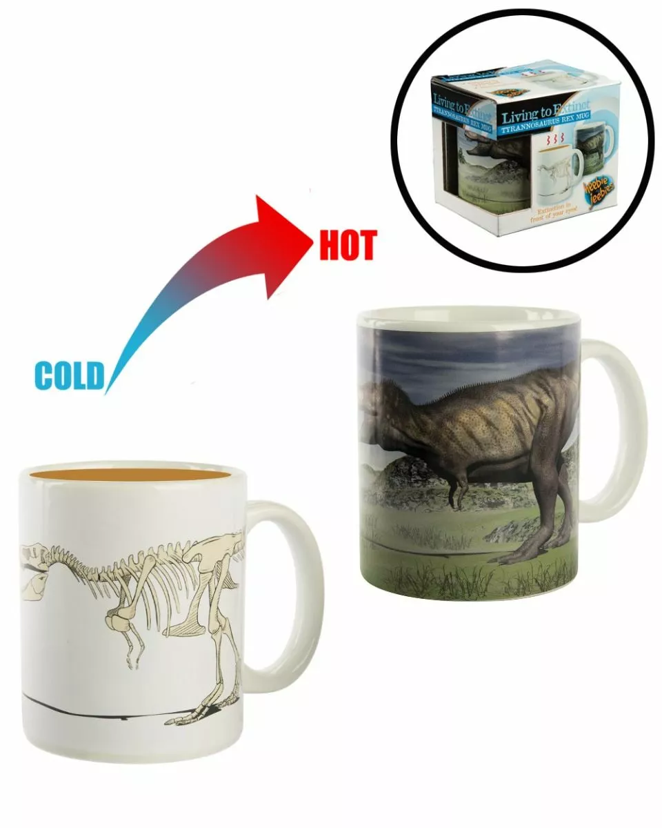 Heat Changing T-Rex Dinosaur Mug 3 Heat Changing T-Rex Dinosaur Mug