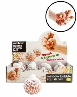 Rainbow Bubble Mesh Squish Ball