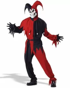 Red & Black Evil Jester Mens Costume